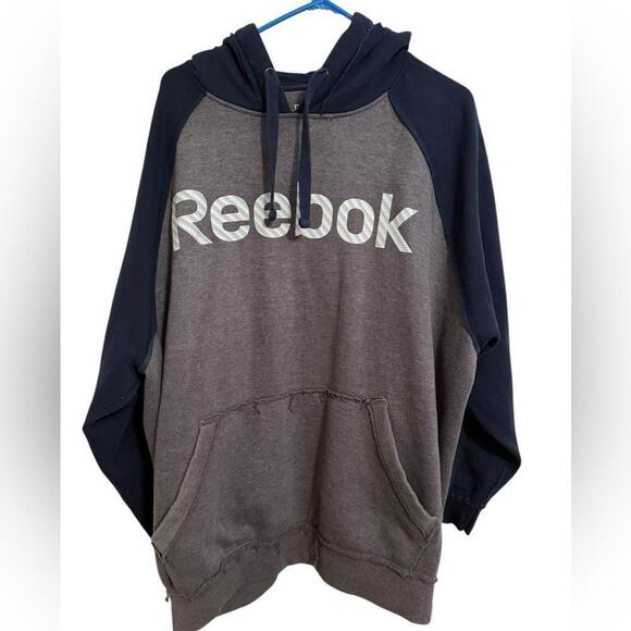 Reebok 2XL Vintage 2007 Hoodie Gray and Navy Blue - Picture 1 of 5